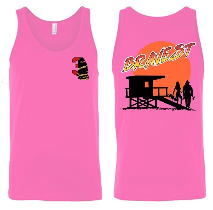 Bravest Beach Tank Top - Neon Pink